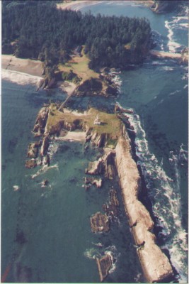 Aerial View of Cape Arago Light